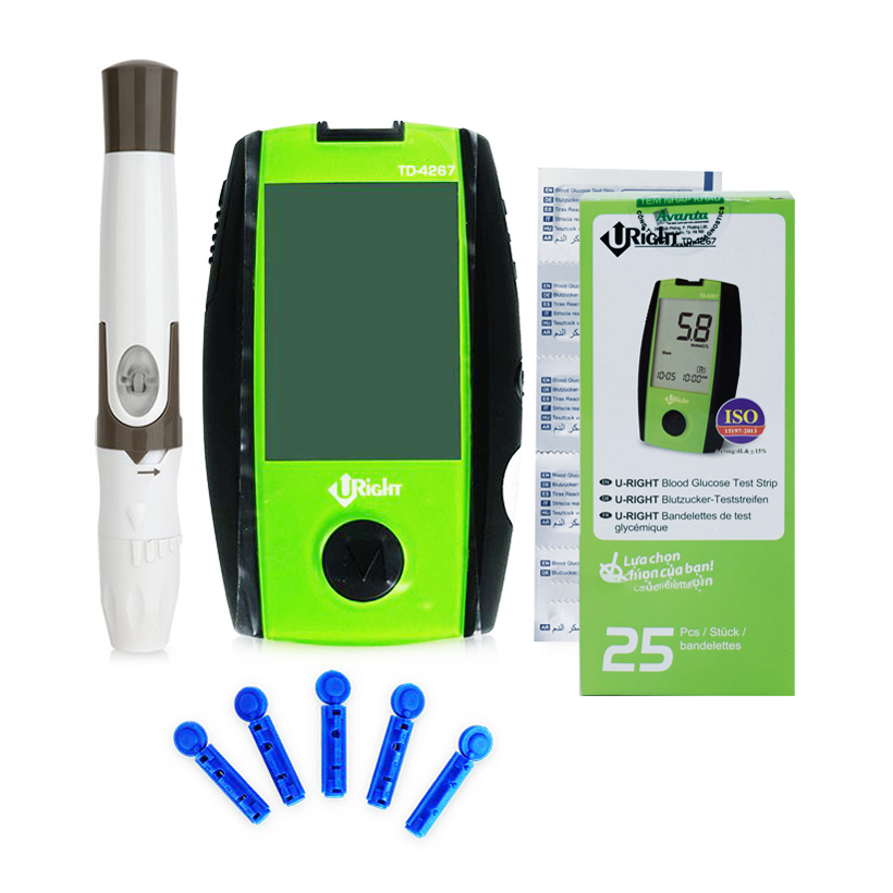 [TRỌN BỘ] Máy Đo Đường Huyết URIGHT TD-4267 (+25 QUE, 50 KIM, CỒN)