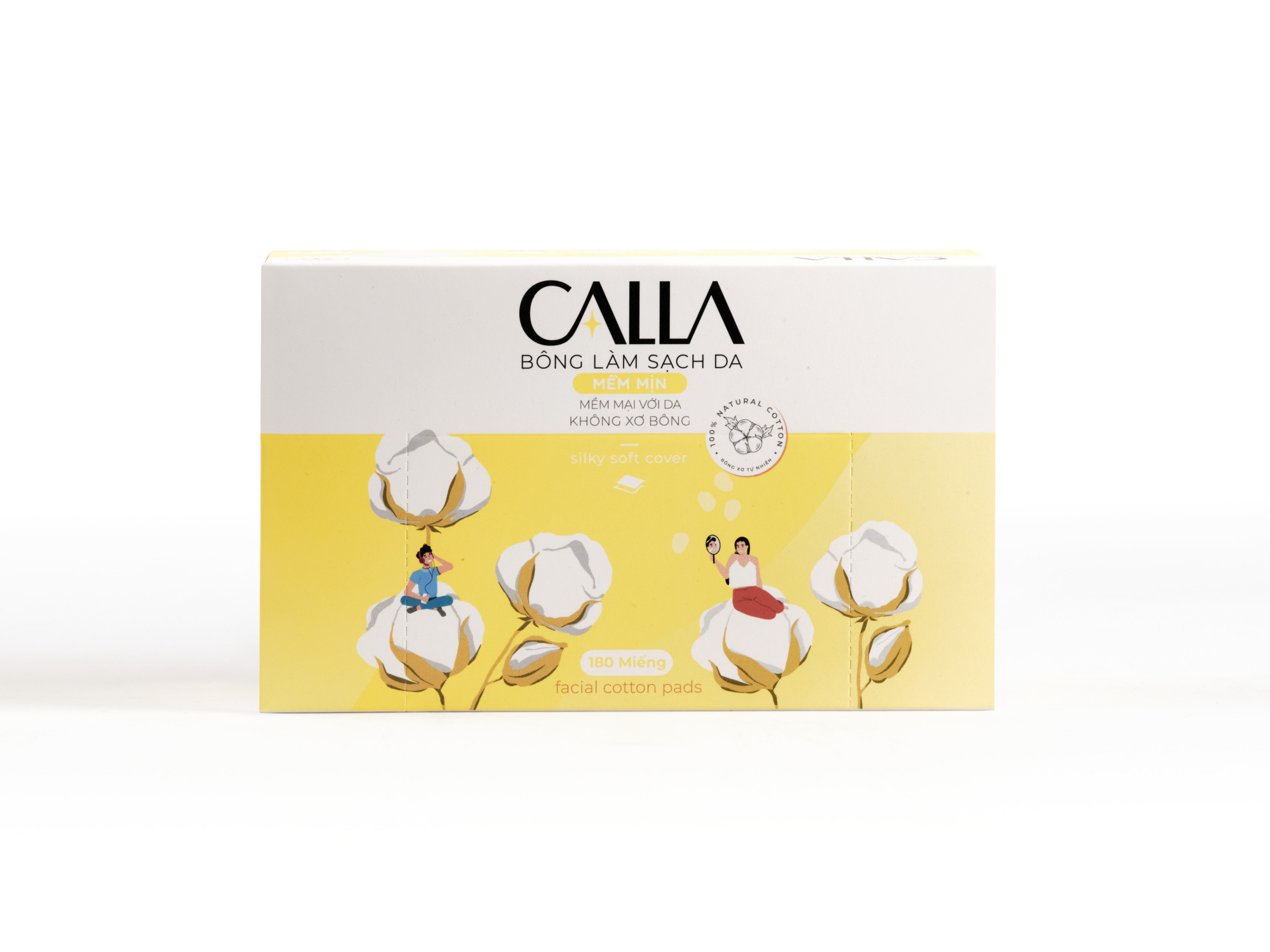Bông Tẩy Trang Bông Bạch Tuyết Calla Mềm Mịn (Gói 180 Miếng)