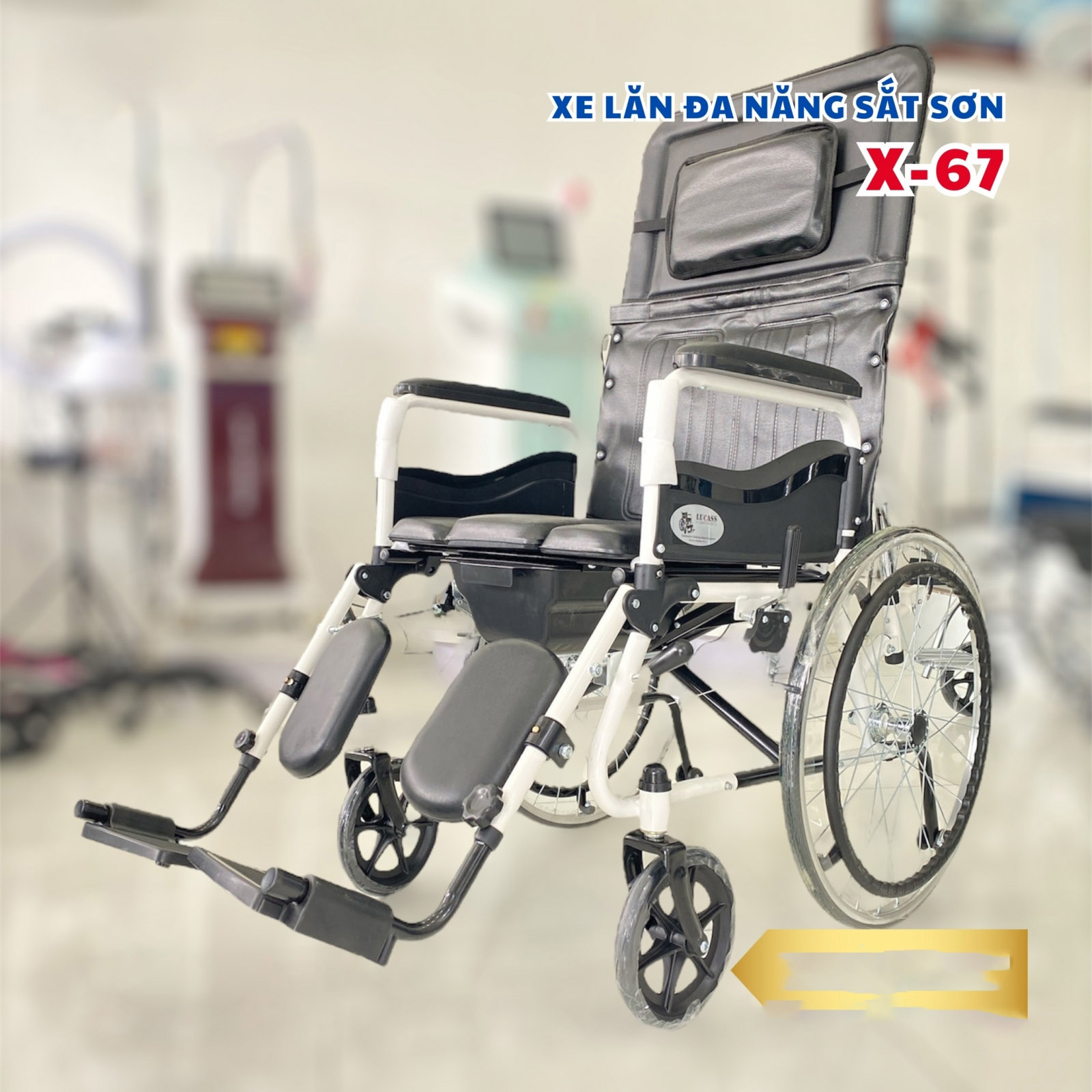 Xe Lăn Nằm Có Bô, Đệm Simili Lucass X-67 (X67)