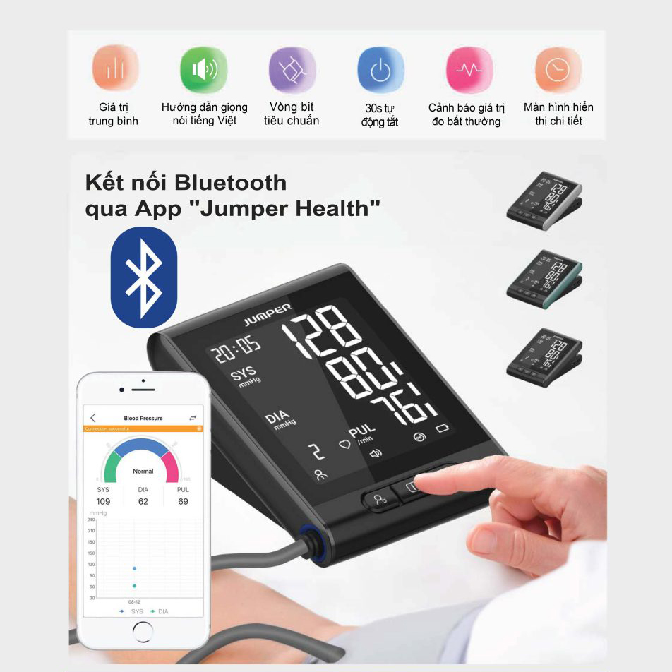 Máy Đo Huyết Áp Bắp Tay Có Giọng Nói Jumper JPD-HAA11