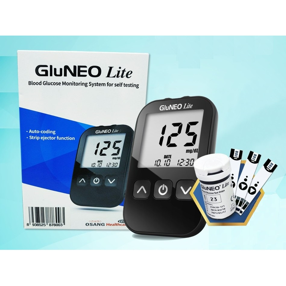 [TẶNG QUE, KIM, CỒN] Máy Đo Đường Huyết GluNeo Lite (MG) (+25 Que, Kim, Cồn)