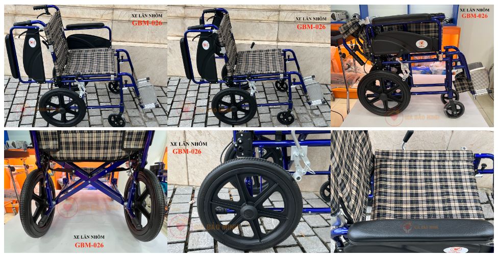 Xe Lăn Nhôm Bánh Nhỏ Cao Cấp GBM-026