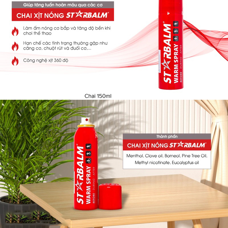 Chai Xịt Nóng Starbalm Warm Spray (Hà Lan)