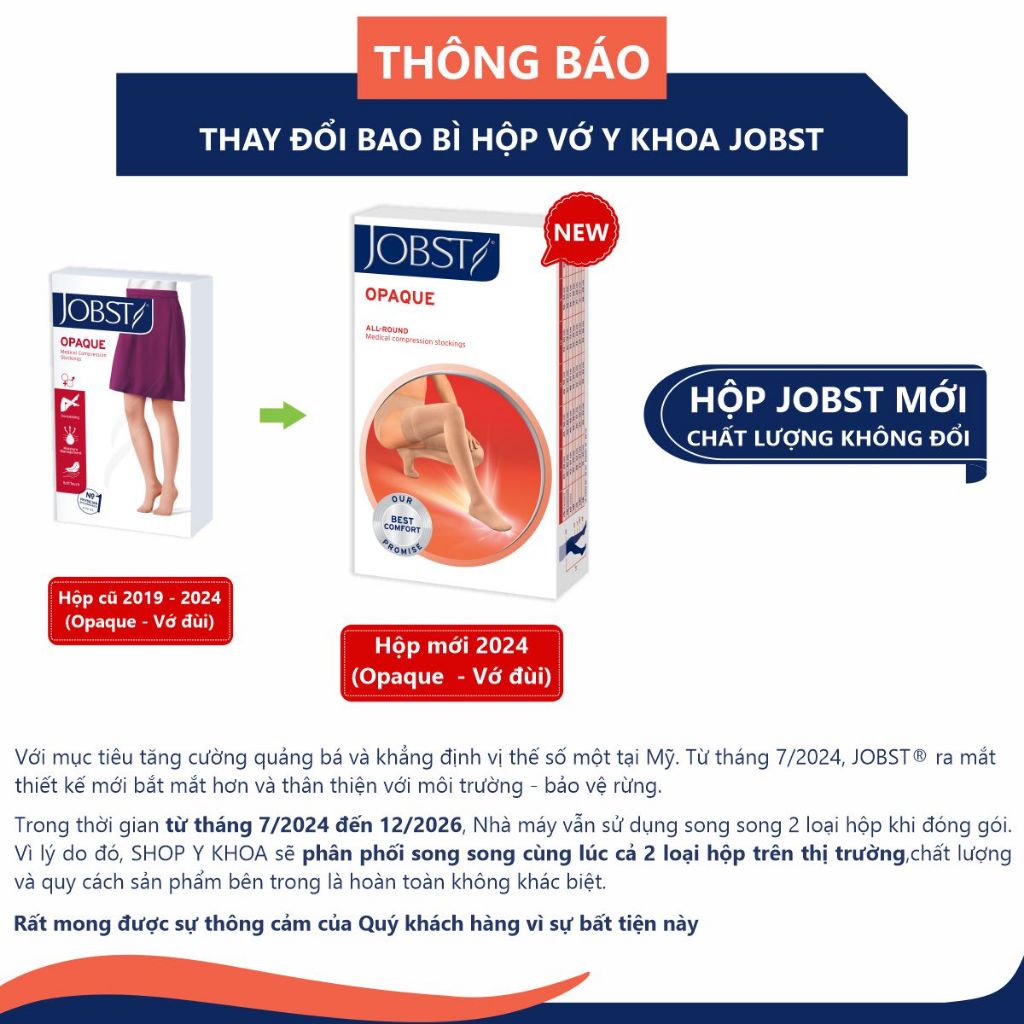 Vớ Y Khoa Hông (Vớ Quần) JOBST Opaque (Mỏng) (Da, Kín Ngón)