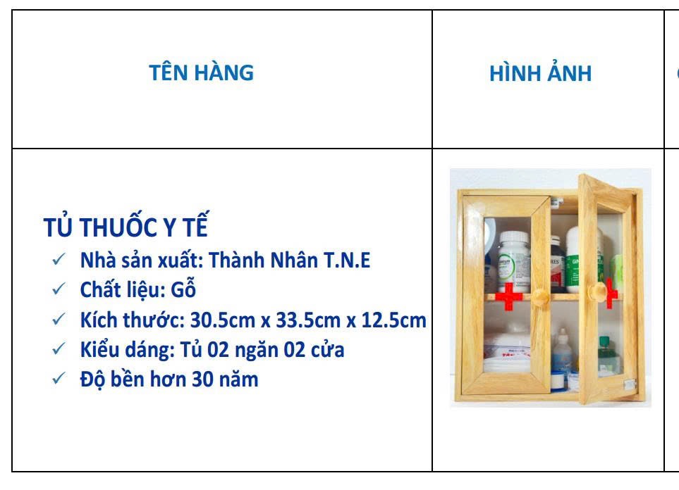 Tủ Thuốc Y Tế Gỗ