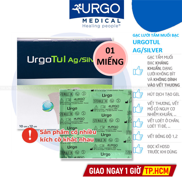 Gạc Lưới Chống Dính Urgo URGOTUL AG/SILVER (Muối Bạc)