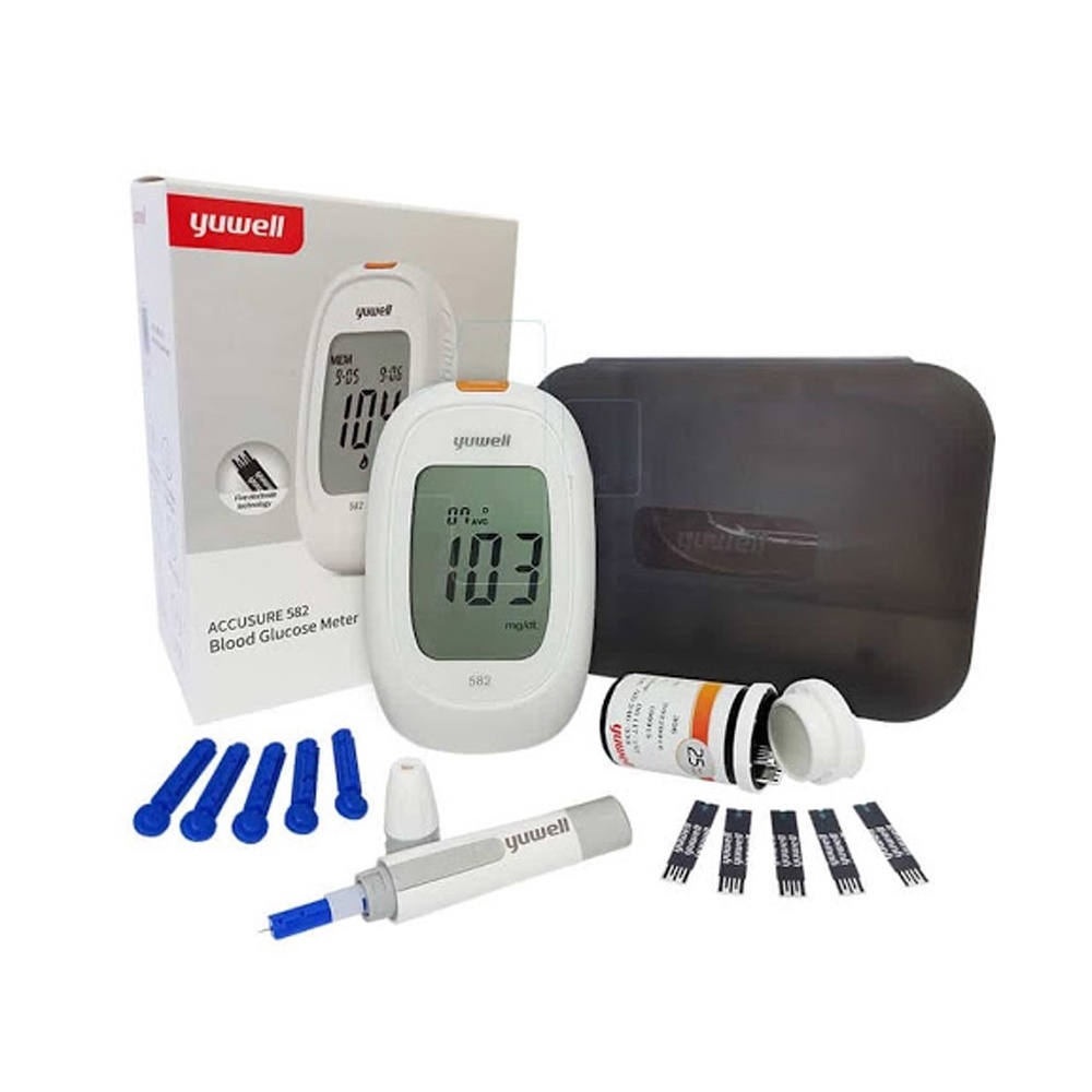 [TRỌN BỘ] Máy Đo Đường Huyết Yuwell Accusure 582 [+ 50 QUE, 50 KIM, CỒN]