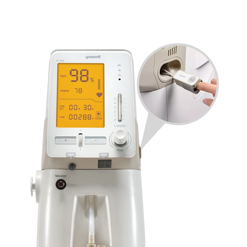 Máy Tạo Oxy Yuwell 9F-5AW (5 Lít, Có Xông, Có SPO2, Có Remote)
