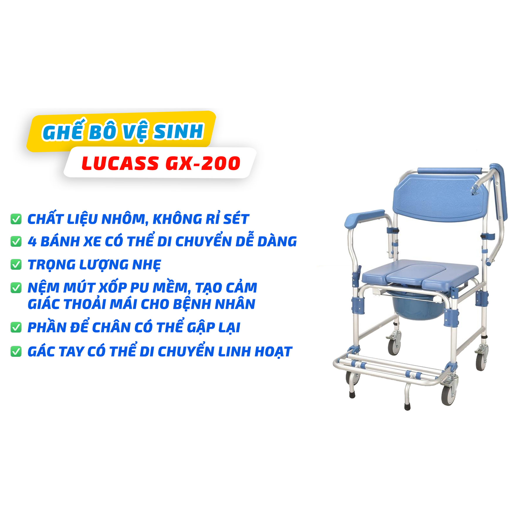 Ghế Bô Có Bánh Xe Lucass GX-200 (GX200)