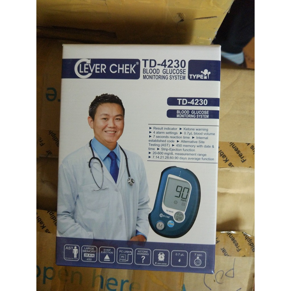 [TẶNG QUE, KIM, CỒN] Máy Đo Đường Huyết Clever Chek TD-4230 (MG) (25 Que, Kim, Cồn)