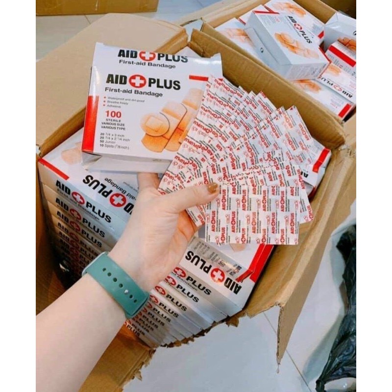 Băng Keo Cá Nhân AID FIRST 1 Kích Cỡ (Hộp 100 Miếng)