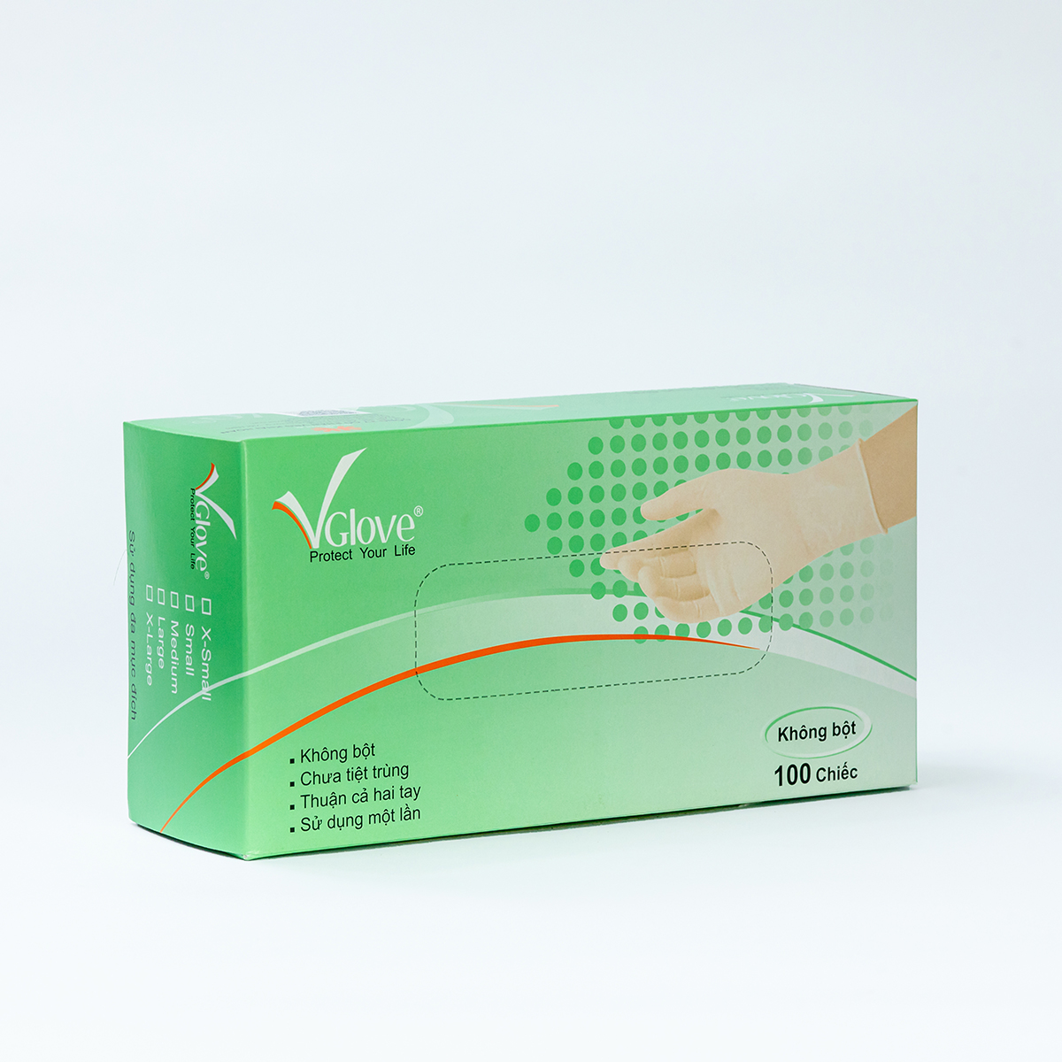 Găng Tay Cao Su Y Tế Không Bột Vglove (Hộp 100 Cái)