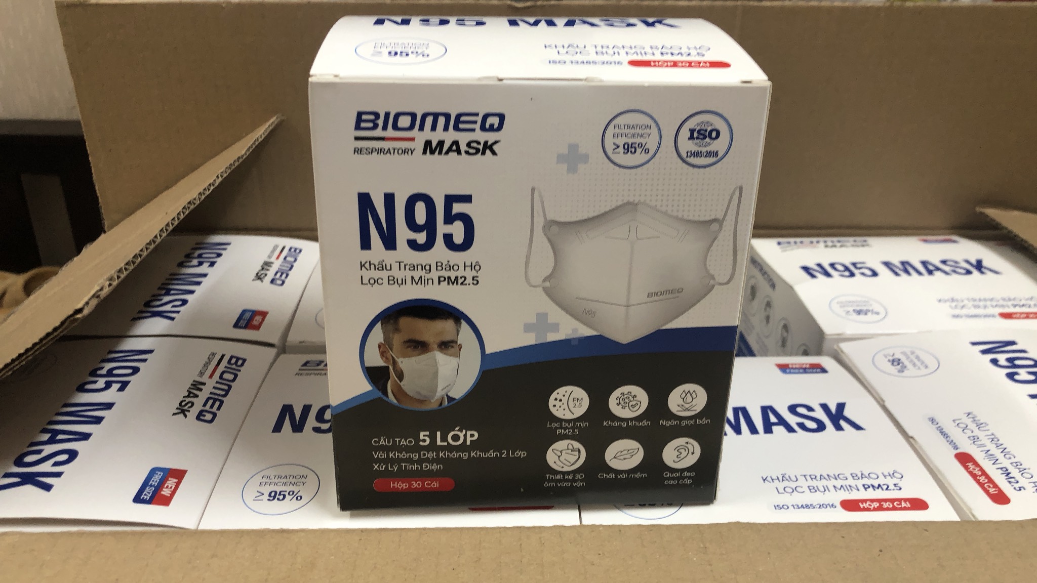 Khẩu Trang 3D N95 Biomeq MASK 5 Lớp (Hộp 30 Cái)