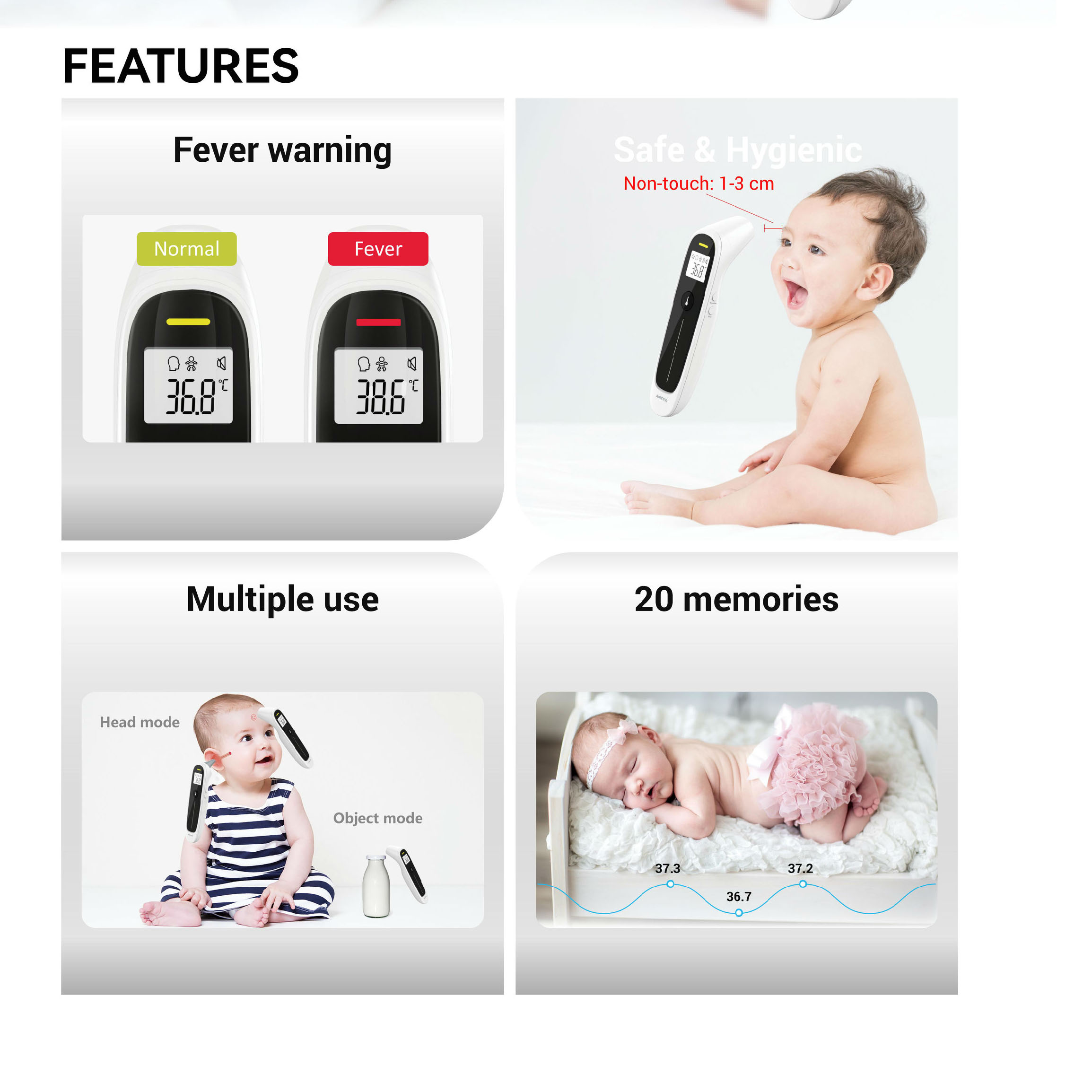 Nhiệt Kế Hồng Ngoại Đo Trán Và Tai Jumper JPD-FR302 (FR-302)