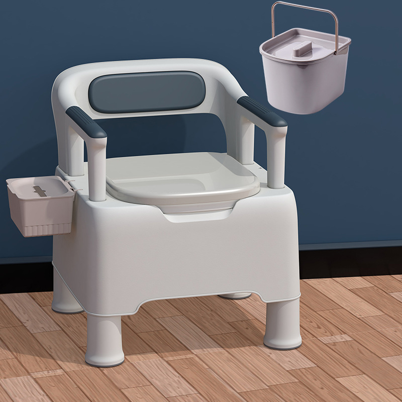 Bồn Cầu Nhựa Di Động Có Tay Vịn, Tựa Lưng YSB-L220