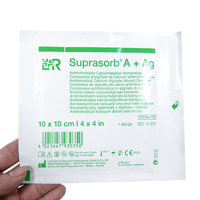 Gạc Kháng Khuẩn Hút Dịch Tạo Gel Tiệt Trùng Suprasorb A +Ag