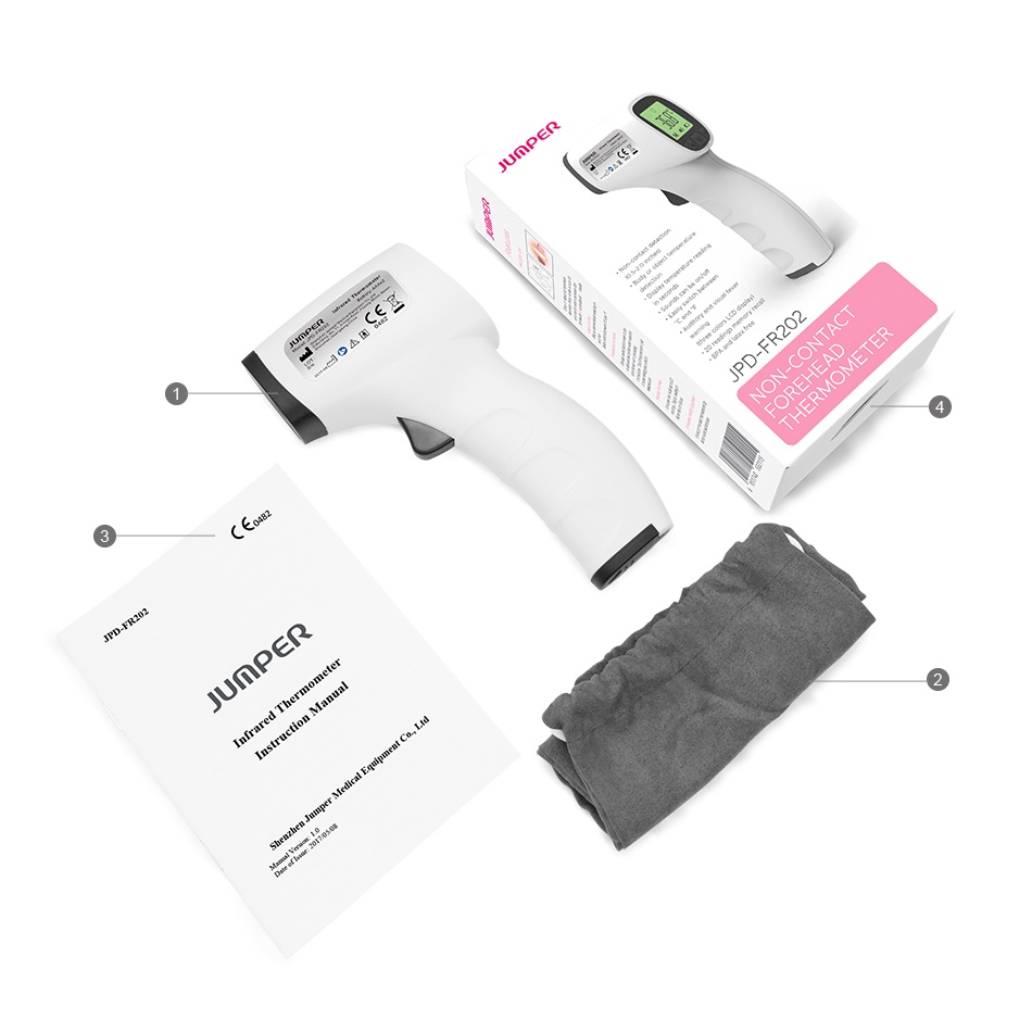 Nhiệt Kế Hồng Ngoại Đo Trán Jumper JPD-FR202 (FR-202)