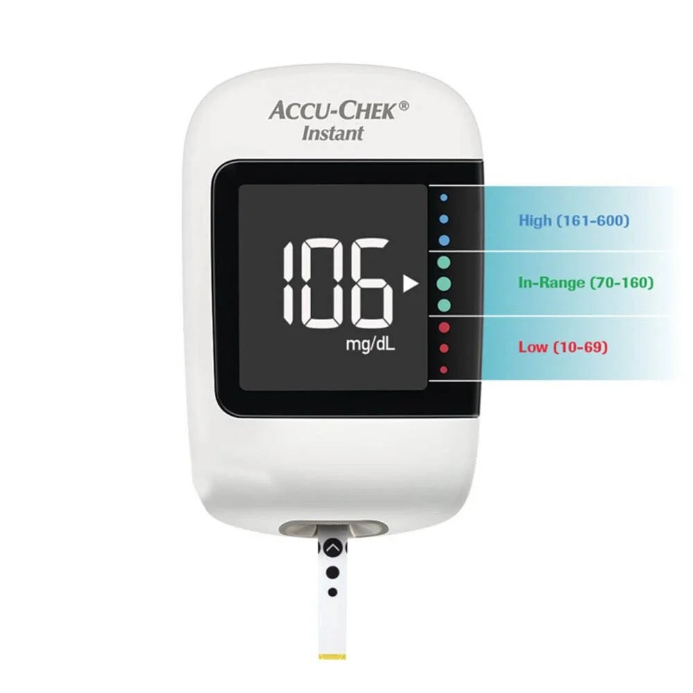 [TRỌN BỘ] Máy Đo Đường Huyết ACCU-CHEK INSTANT (mg/dl) + 25 Que, Kim, Cồn