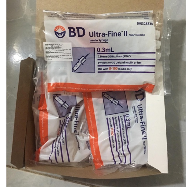 Bơm Tiêm Insulin Chích Tiểu Đường BD Ultra-Fine II (U-100 Insulin only)