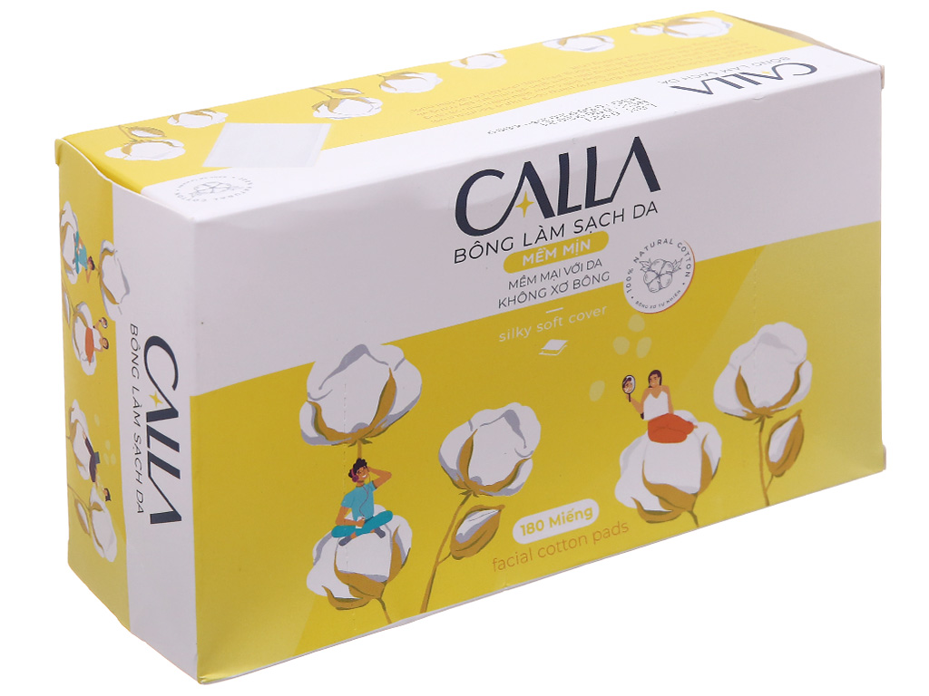 Bông Tẩy Trang Bông Bạch Tuyết Calla Mềm Mịn (Gói 180 Miếng)