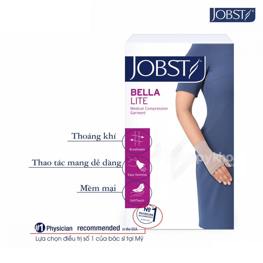 Vớ Y Khoa Tay Phù Bạch Huyết JOBST Bella Lite Gauntlet (Găng Tay, Màu Da) (Hộp 1 Chiếc)