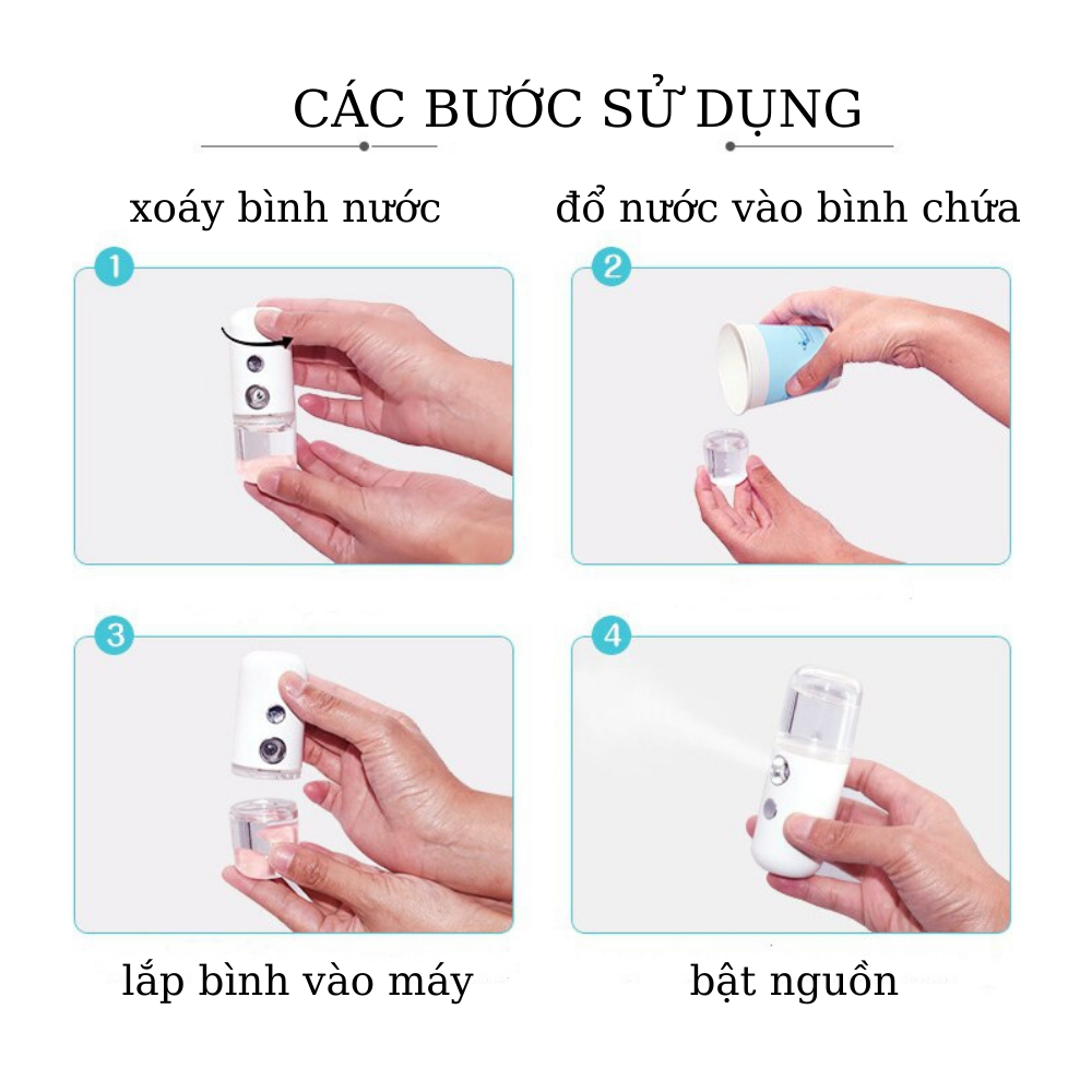 Máy Xông Mặt Phun Sương Cầm Tay Mini W-718B