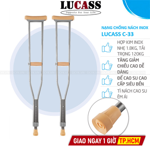 Nạng Chống Nách Inox Lucass C33 (C-33)