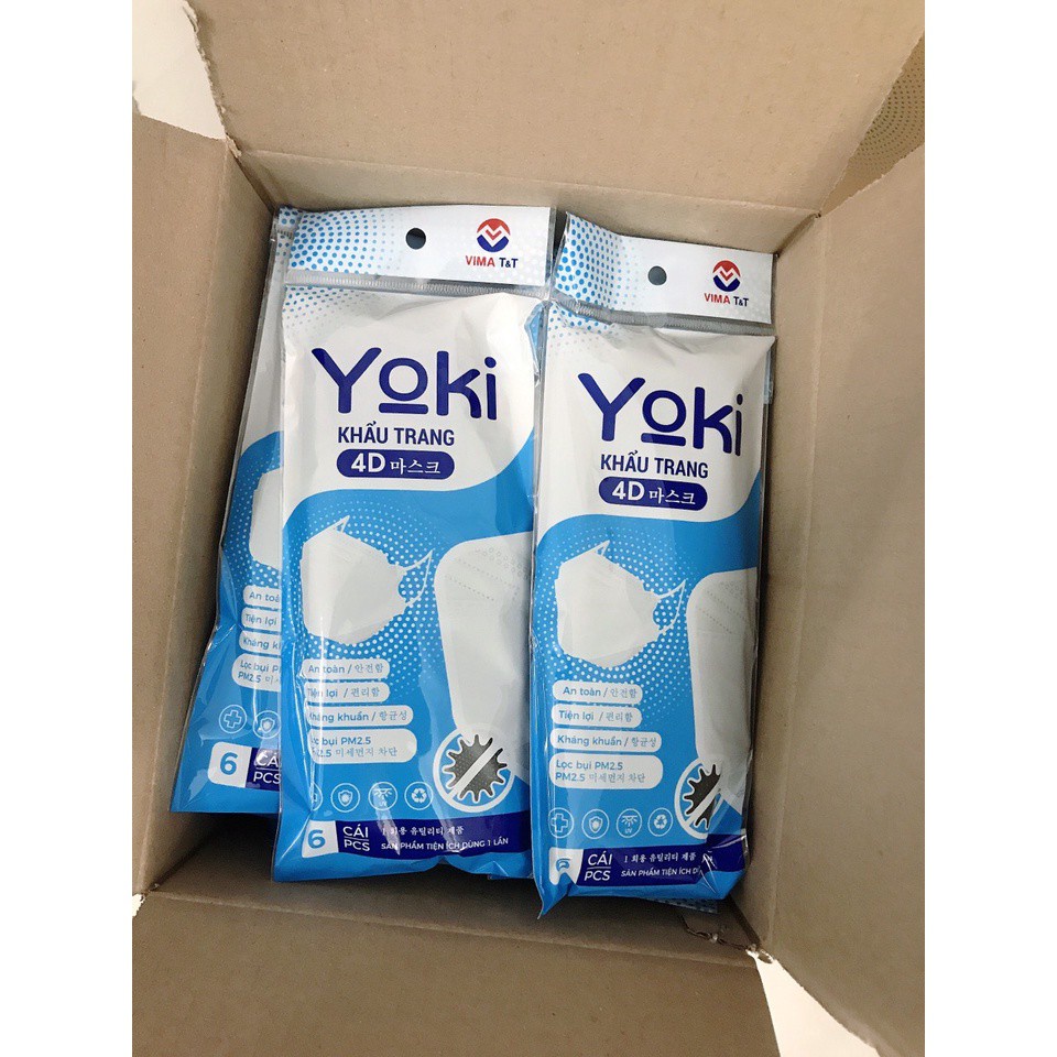 Khẩu trang 4D Yuki / Yoki (Bịch 6 Cái)