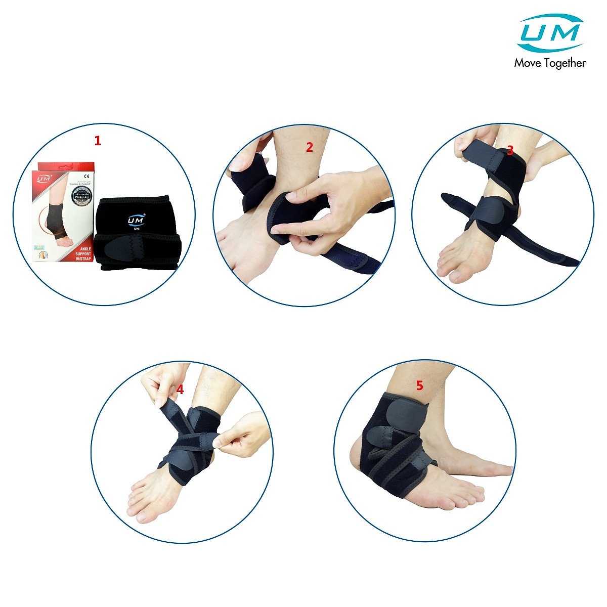 Băng Cổ Chân Có Dán Chống Lật United Medicare UM D02