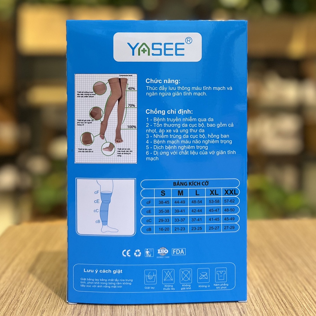 Vớ Y Khoa Đùi Không Bàn Chân Yasee (Màu Da)