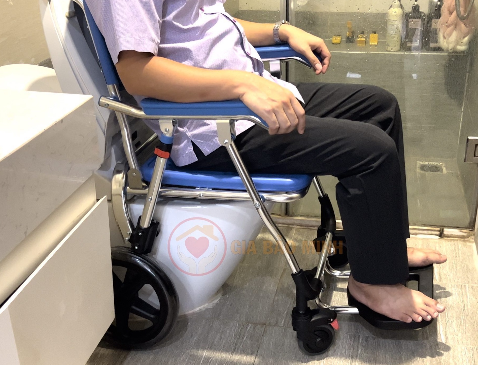 Xe Lăn Nhôm Cao Cấp Đa Chức Năng, Có Thắng Gia Bảo Minh GBM-019