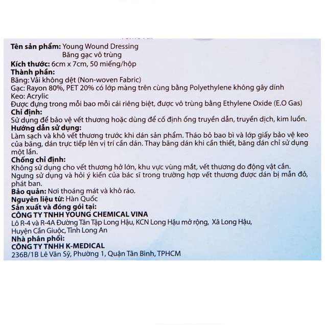 Băng Gạc Vô Trùng PLAID Non-woven Wound Dressing With Pad