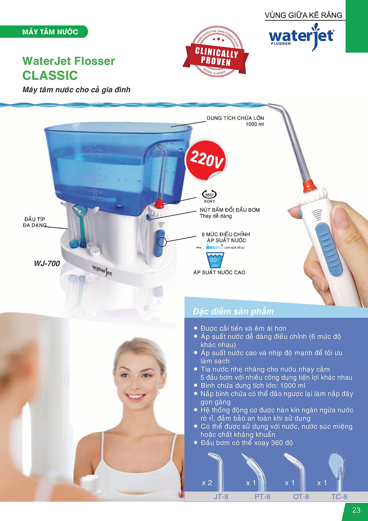 Máy Tăm Nước Gia Đình Waterjet Flosser Classic
