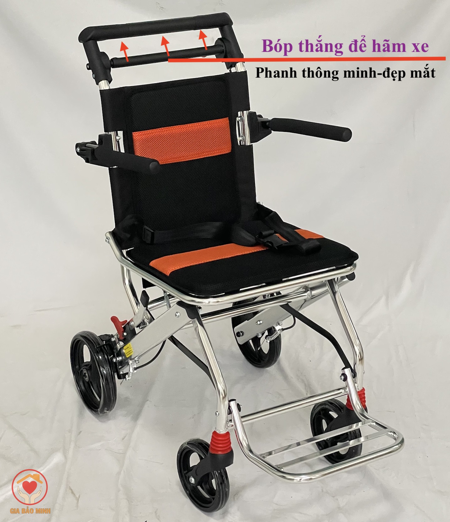 Xe Lăn Du Lịch Xách Tay, Bánh Nhỏ, Có Thể Gấp Gọn GBM-065