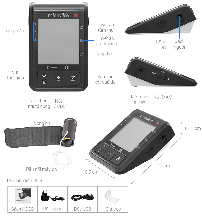 Máy Đo Huyết Áp Bắp Tay Microlife B6 Advanced Connect