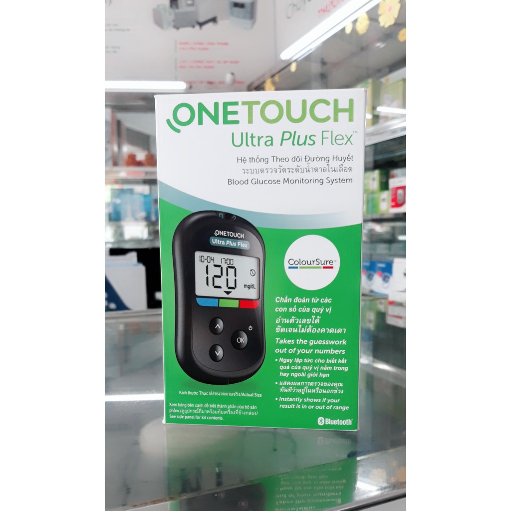 Máy Đo Đường Huyết Onetouch Ultra Plus Flex (MG) (+25 Que, 25 Kim, 50 Cồn)