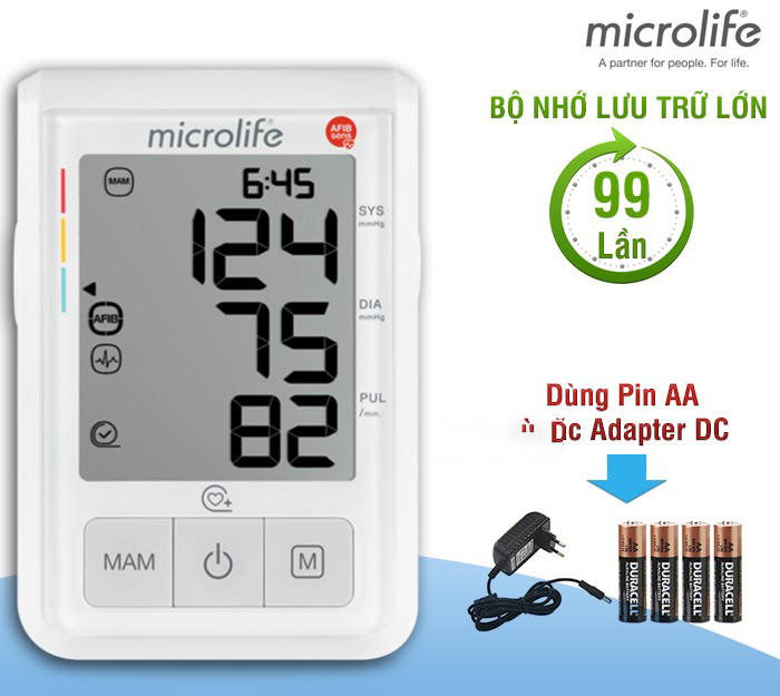 Máy Đo Huyết Áp Bắp Tay Microlife B3 AFIB (Cảnh Báo Đột Quỵ)