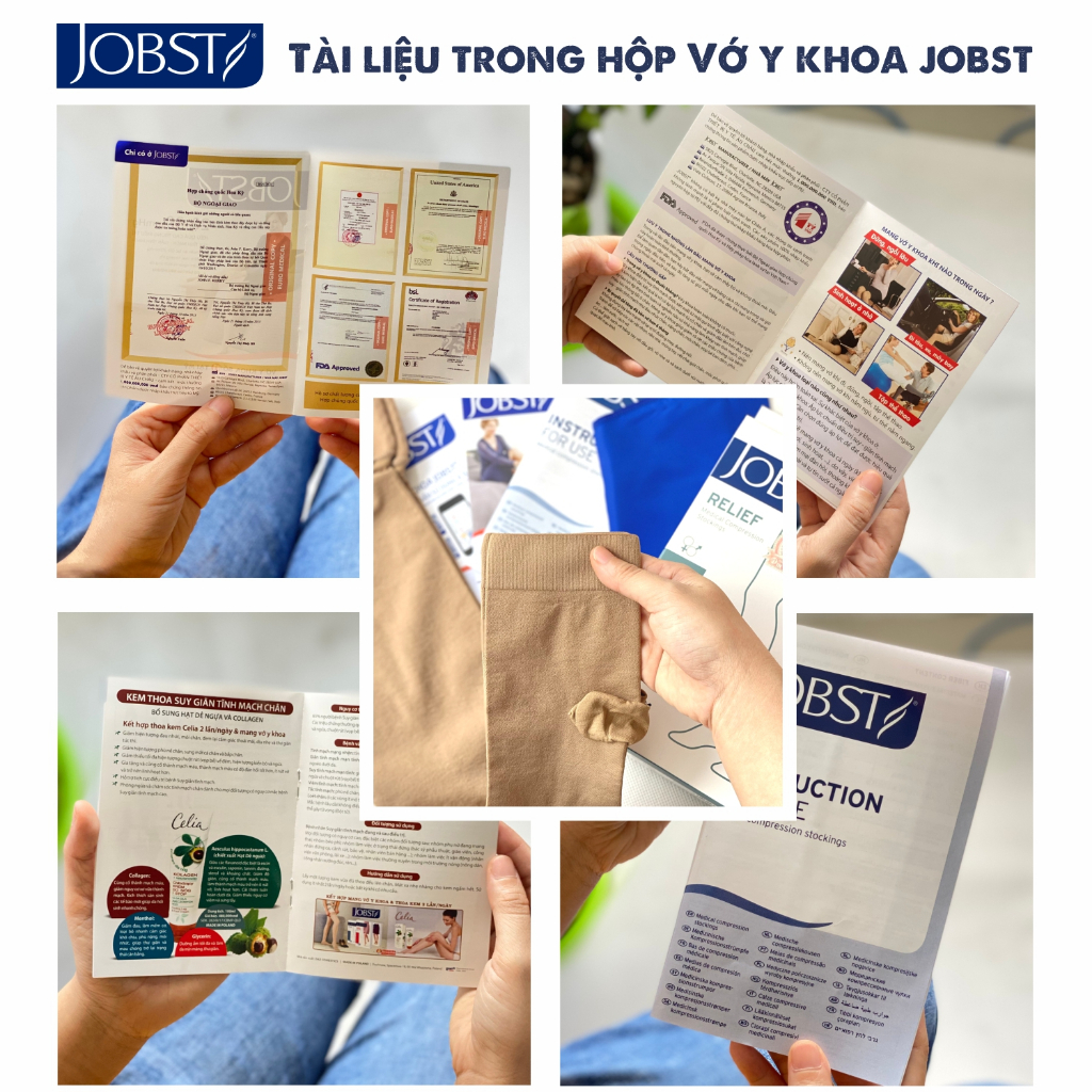 Vớ Y Khoa Đùi Không Hạt Silicon JOBST Relief (Da, Hở Ngón)