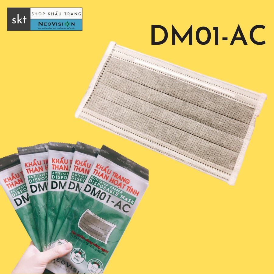 Khẩu Trang Y Tế Neovision DM01-AC Than Hoạt Tính (Bịch 1 Cái)