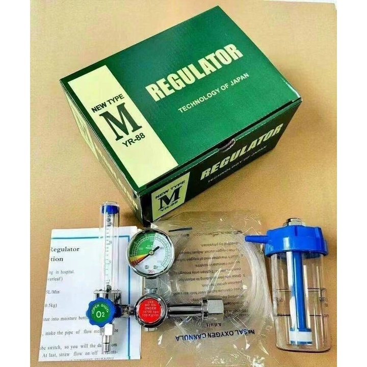 Đồng Hồ Oxy Y Tế Regulator YR-88 (Có Bình Tạo Ẩm)