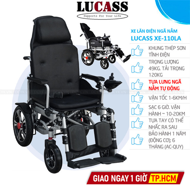 Xe Lăn Điện Có Thể Ngã Nằm Lucass XE-110LA