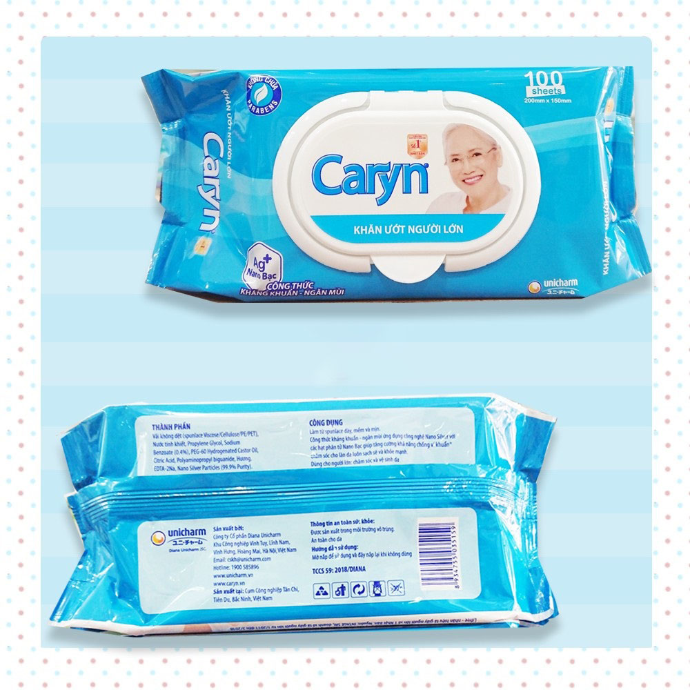 Khăn Ướt Người Lớn Caryn (100 Miếng)