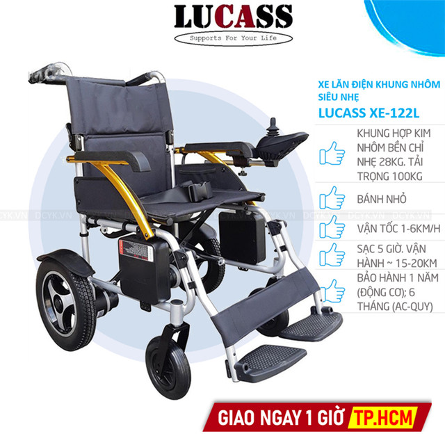 Xe Lăn Điện Khung Nhôm Cao Cấp Lucass XE-122L
