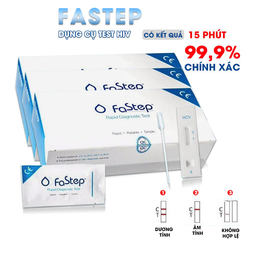 Bộ Kit Test Xét Nghiệm Nhanh HIV (Lấy Máu Đầu Ngón Tay) FASTEP
