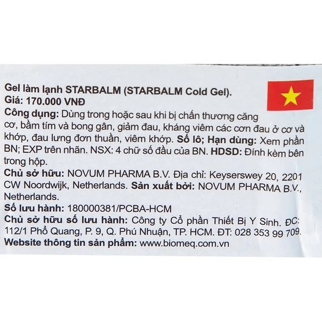 Gel Làm Lạnh Starbalm Cold Gel (Hà Lan)