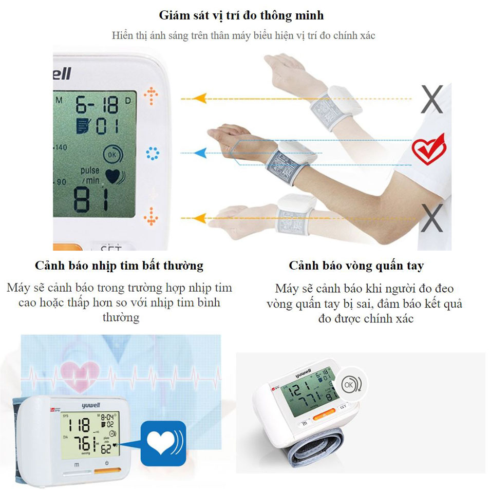 Máy Đo Huyết Áp Cổ Tay Yuwell YE-8600A (YE8600A)