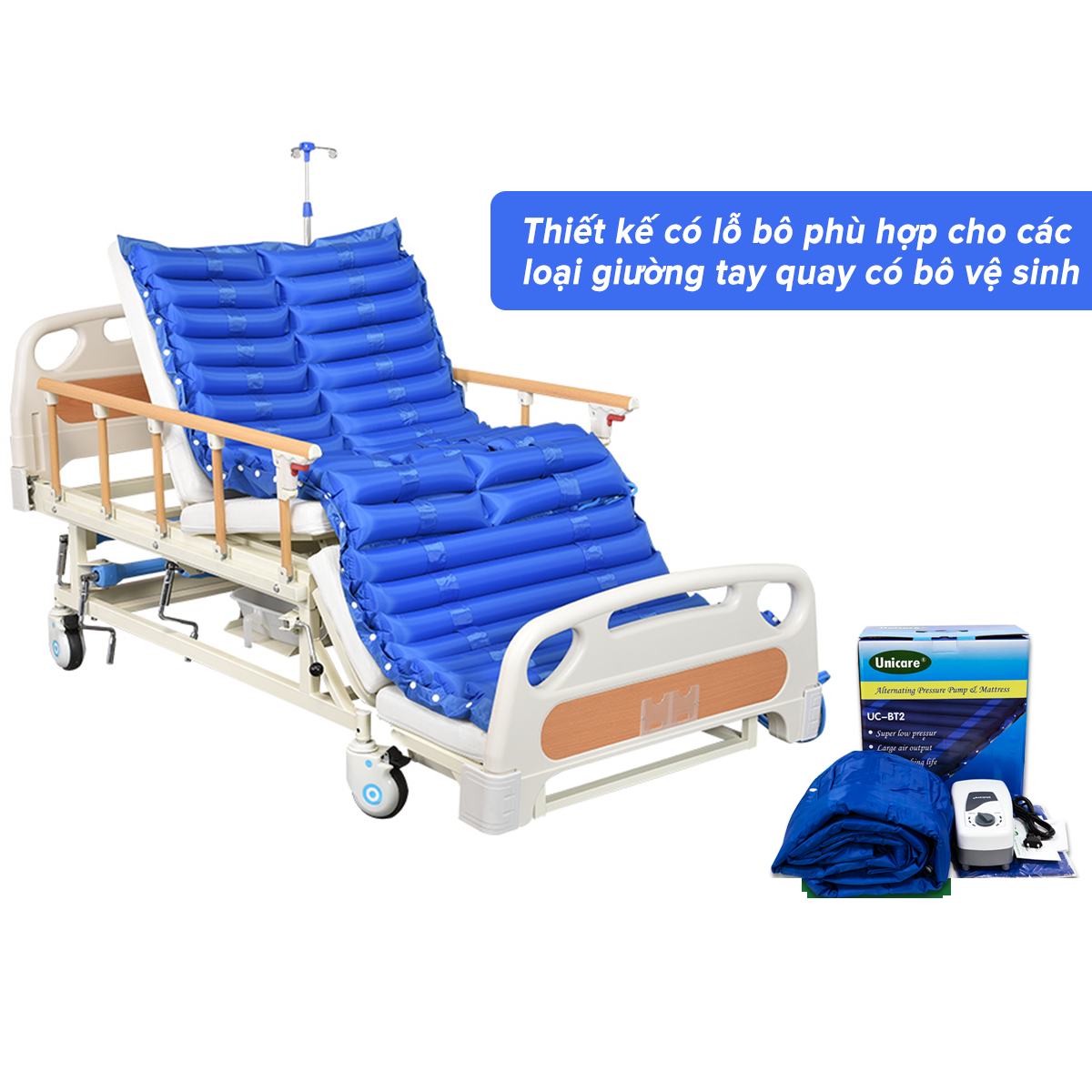 Nệm Hơi Chống Loét Có Khoét Lỗ Vệ Sinh UNICARE UC-BT2