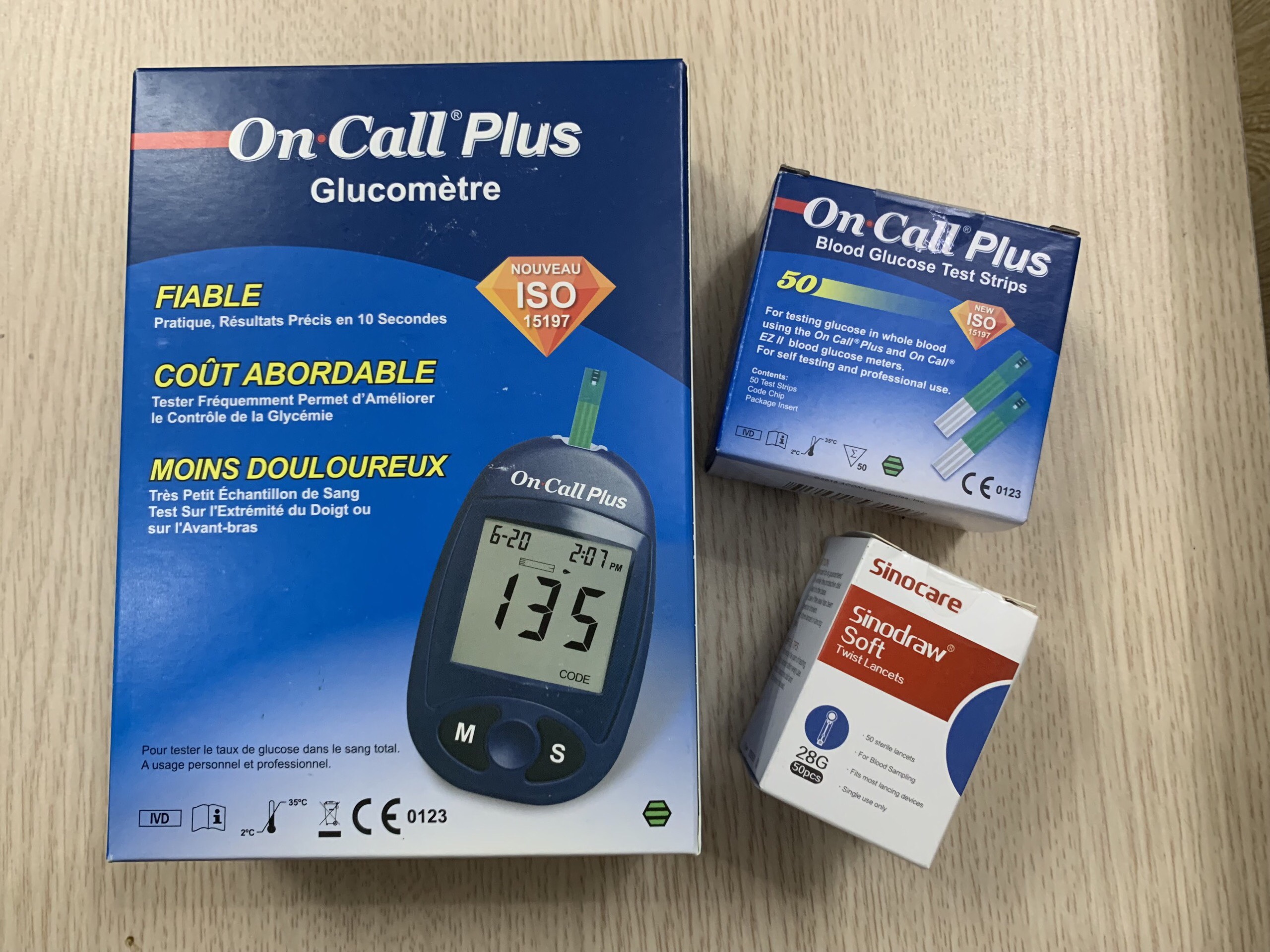 [TRỌN BỘ] Máy Đo Đường Huyết On-Call Plus (+ 25 Que, Kim, Cồn)