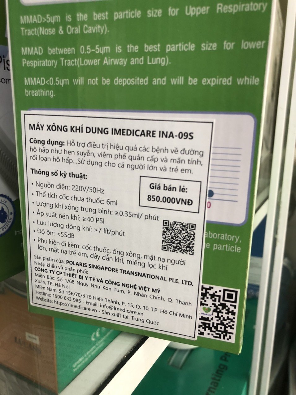 Máy Xông Khí Dung Mũi Họng Imedicare INA-09S (iNA 09S)