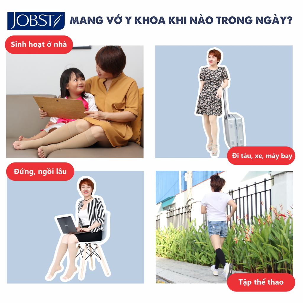 Vớ Y Khoa Đùi Không Hạt Silicon JOBST Relief (Da, Hở Ngón)